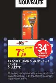 Rasoir Fusion 5 Manche + 2 Lames Gillette