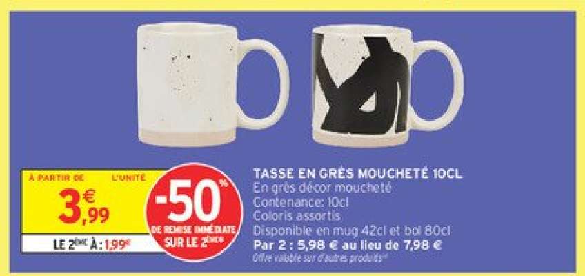 Tasse en grès moucheté 10cl