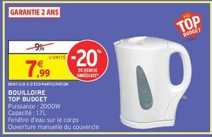 Bouilloire Top Budget