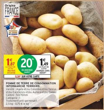 POMME DE TERRE DE CONSOMMATION INTERMARCHE TERROIRS