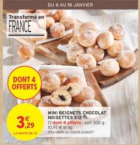MINI BEIGNETS CHOCOLAT NOISETTES X12