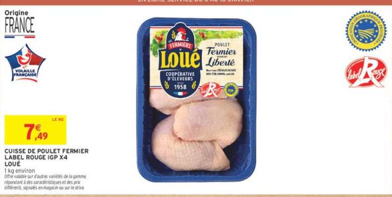 Cuisse de Poulet Fermier Label Rouge IGP X4 Loué
