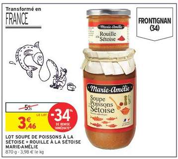 LOT SOUPE DE POISSONS À LA SÉTOISE + ROUILLE À LA SÉTOISE MARIE-AMÉLIE