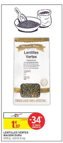 LENTILLES VERTES "MAISON DURU"