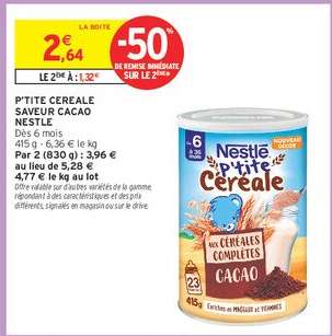 P'TITE CEREALE SAVEUR CACAO NESTLE