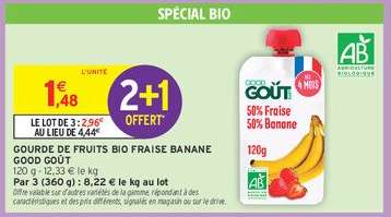 GOURDE DE FRUITS BIO FRAISE BANANE GOOD GOÛT