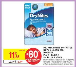 Pyjama Pants DryNites Boys 3-4 Ans x16 Huggies