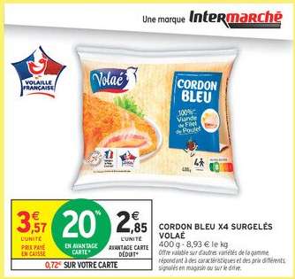 CORDON BLEU X4 SURGELES VOLAE