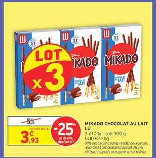 Mikado Chocolat Au Lait Lu