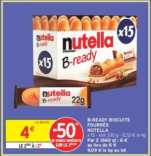 B-READY BISCUITS FOURRÉS NUTELLA