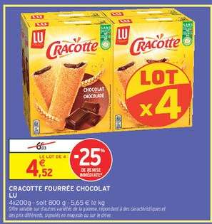 CRACOTTE FOURRÉE CHOCOLAT