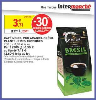Café Moulu Pur Arabica Brésil Planteur des Tropiques