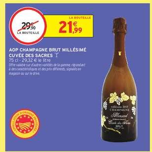AOP Champagne Brut Millésimé Cuvée des Sacres