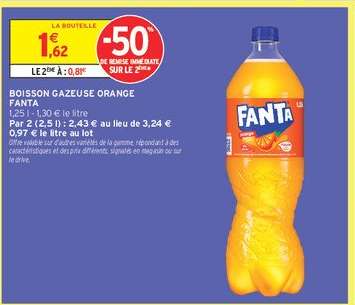 Boisson gazeuse orange Fanta