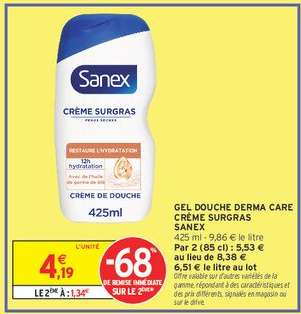 GEL DOUCHE DERMA CARE CRÈME SURGRAS SANEX