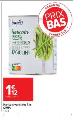Haricots verts très fins SIMPL
