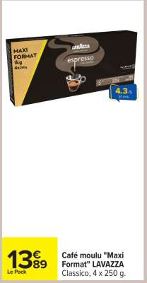Café moulu «Maxi Format» LAVAZZA