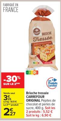 Brioche tressée CARREFOUR ORIGINAL