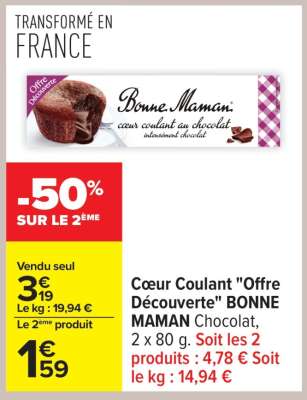 Cœur Coulant "Offre Découverte" BONNE MAMAN Chocolat