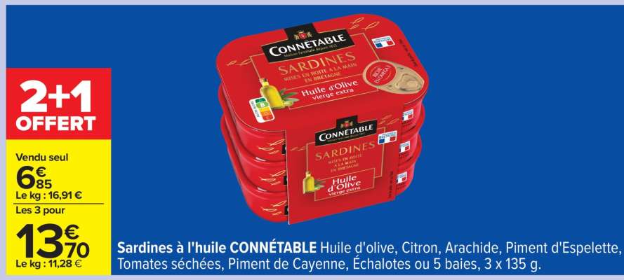 Sardines à l'Huile CONNETABLE