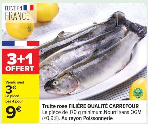 Truite rose FILIÈRE QUALITÉ CARREFOUR