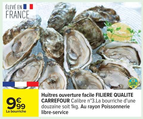 Huîtres ouverture facile FILIERE QUALITE CARREFOUR