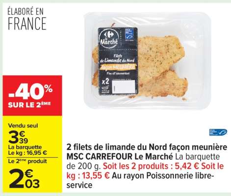 2 filets de limande du nord façon meunière