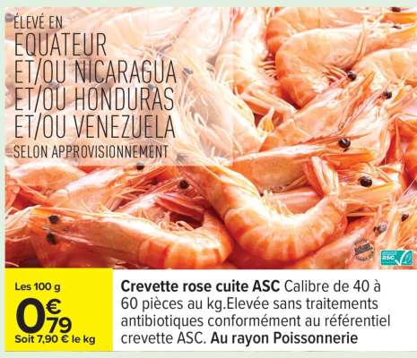 Crevette rose cuite ASC