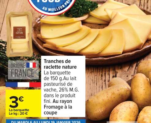 Tranches de raclette nature