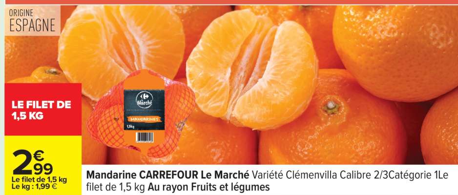 Mandarine CARREFOUR Le Marché