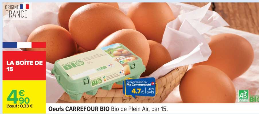 Oeufs CARREFOUR BIO