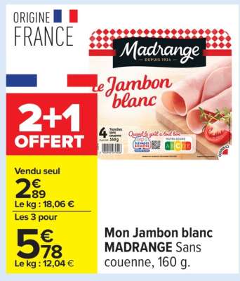 Mon Jambon Blanc Madrange