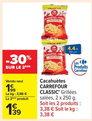 Cacahuètes Carrefour Classic