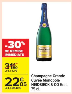 Champagne Grande Cuvée Monopole HEIDSIECK & CO Brut, 75 cl