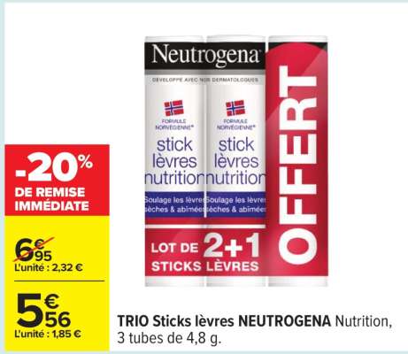 TRIO Sticks lèvres NEUTROGENA