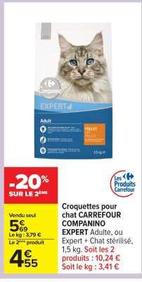 Croquettes pour chat CARREFOUR COMPANINO EXPERT