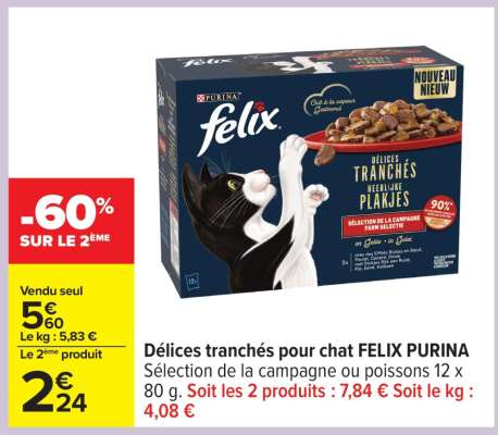 Délices tranchés pour chat FELIX PURINA
