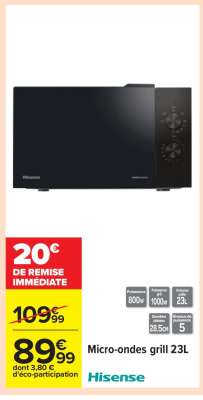 Micro-ondes grill 23L