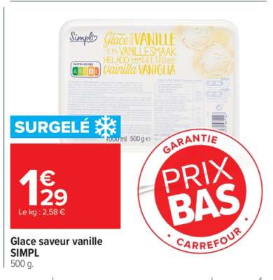 Glace saveur vanille SIMPL