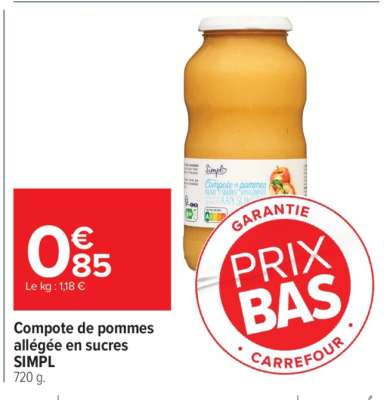 Compote de pommes allégée en sucres SIMPL