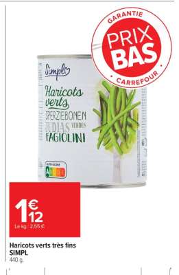 Haricots verts très fins SIMPL