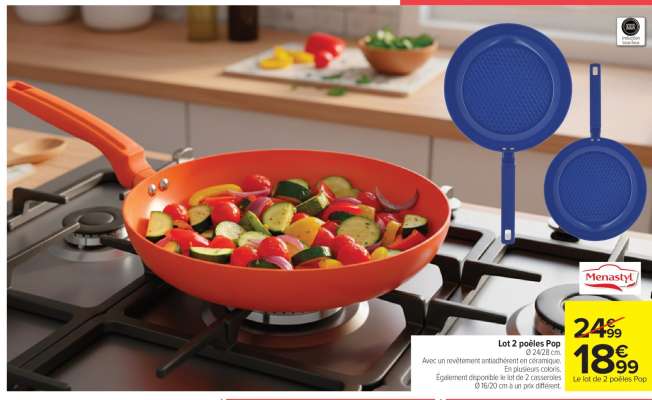 Lot 2 poêles Pop