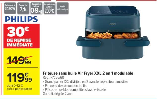 Philips Air Fryer XXL 2 en 1 modulable