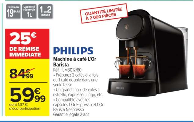 PHILIPS machine à café L'Or Barista