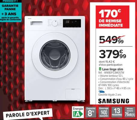 Samsung Lave linge slim