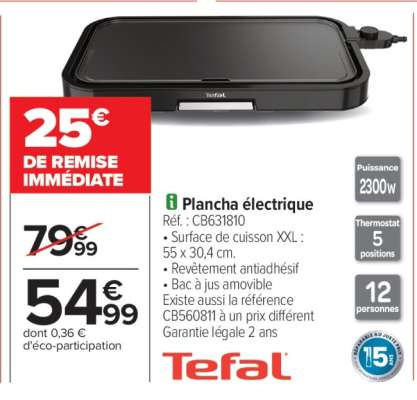 Plancha électrique Tefal