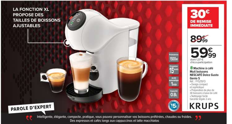 Machine à café Multi boissons NESCAFÉ Dolce Gusto Genio S