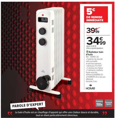 RADIATEUR BAIN D’HUILE