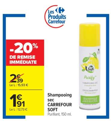 Shampooing sec CARREFOUR SOFT