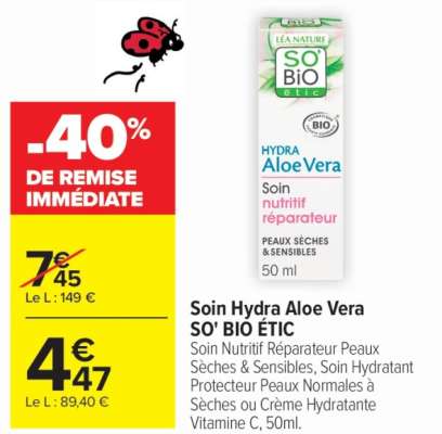 Soin Hydra Aloe Vera SO’BIO ÉTIC